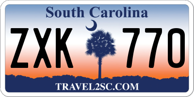 SC license plate ZXK770