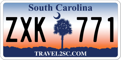 SC license plate ZXK771
