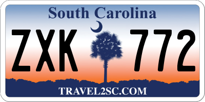 SC license plate ZXK772