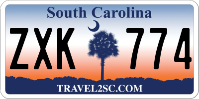 SC license plate ZXK774