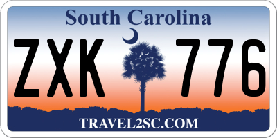 SC license plate ZXK776