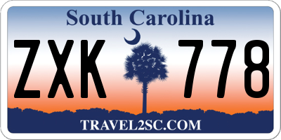 SC license plate ZXK778