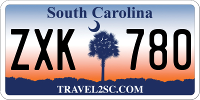 SC license plate ZXK780