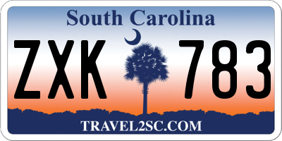 SC license plate ZXK783