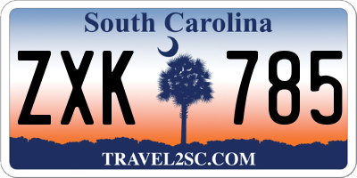 SC license plate ZXK785