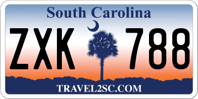 SC license plate ZXK788