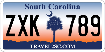 SC license plate ZXK789