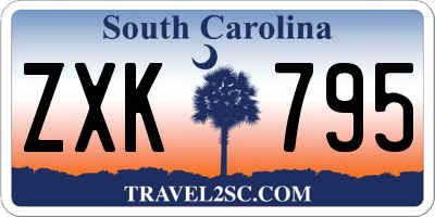 SC license plate ZXK795