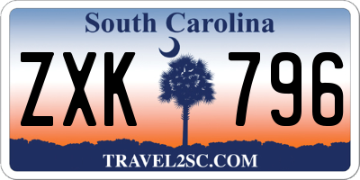 SC license plate ZXK796