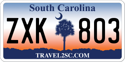 SC license plate ZXK803