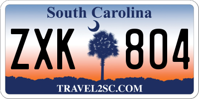 SC license plate ZXK804