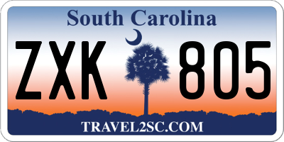 SC license plate ZXK805