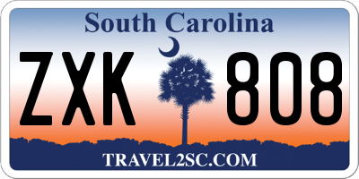 SC license plate ZXK808