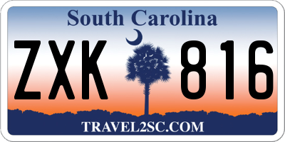 SC license plate ZXK816