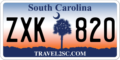 SC license plate ZXK820