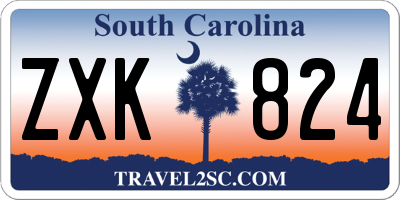 SC license plate ZXK824
