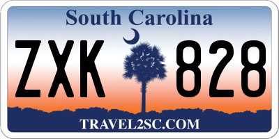 SC license plate ZXK828