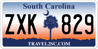 SC license plate ZXK829