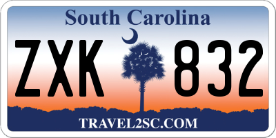 SC license plate ZXK832