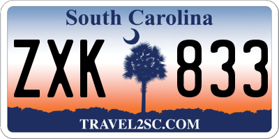 SC license plate ZXK833