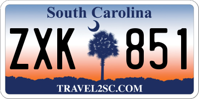 SC license plate ZXK851