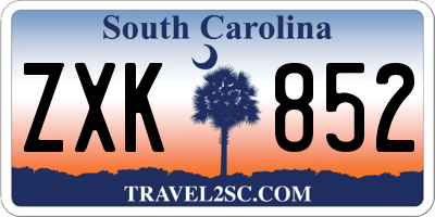 SC license plate ZXK852