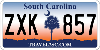 SC license plate ZXK857