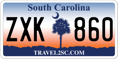 SC license plate ZXK860