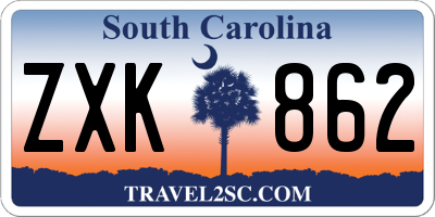 SC license plate ZXK862