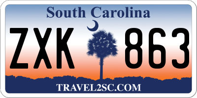 SC license plate ZXK863