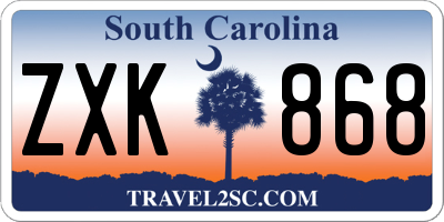 SC license plate ZXK868