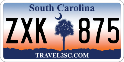 SC license plate ZXK875