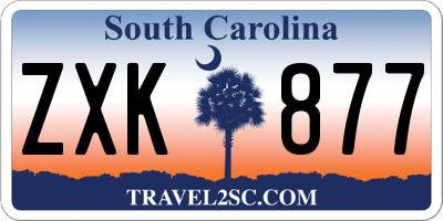 SC license plate ZXK877