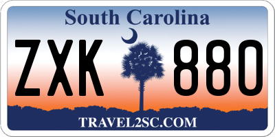 SC license plate ZXK880