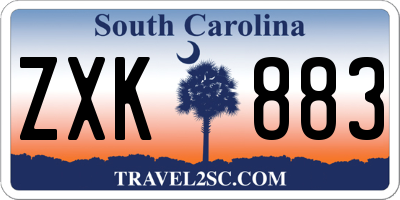 SC license plate ZXK883