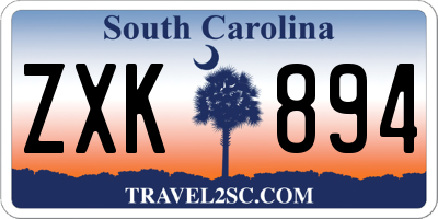 SC license plate ZXK894
