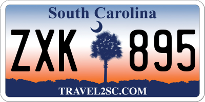 SC license plate ZXK895