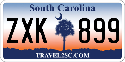 SC license plate ZXK899