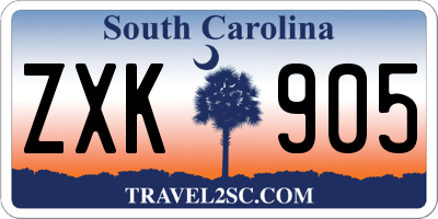 SC license plate ZXK905