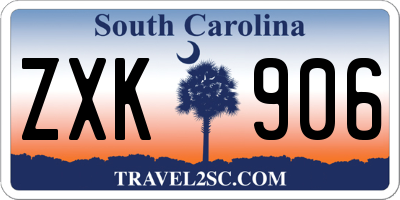 SC license plate ZXK906