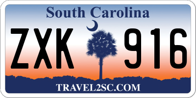 SC license plate ZXK916