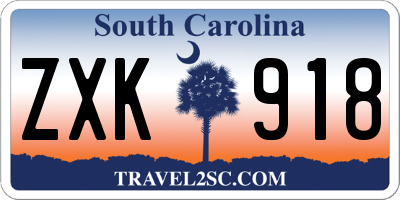 SC license plate ZXK918