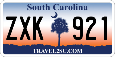 SC license plate ZXK921