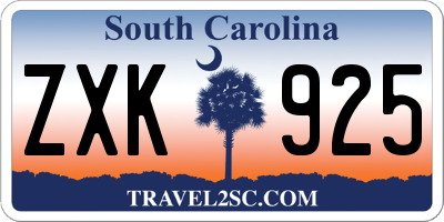 SC license plate ZXK925