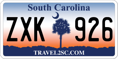 SC license plate ZXK926