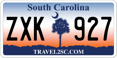 SC license plate ZXK927