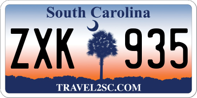 SC license plate ZXK935