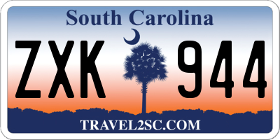 SC license plate ZXK944