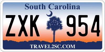 SC license plate ZXK954