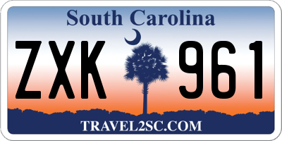 SC license plate ZXK961